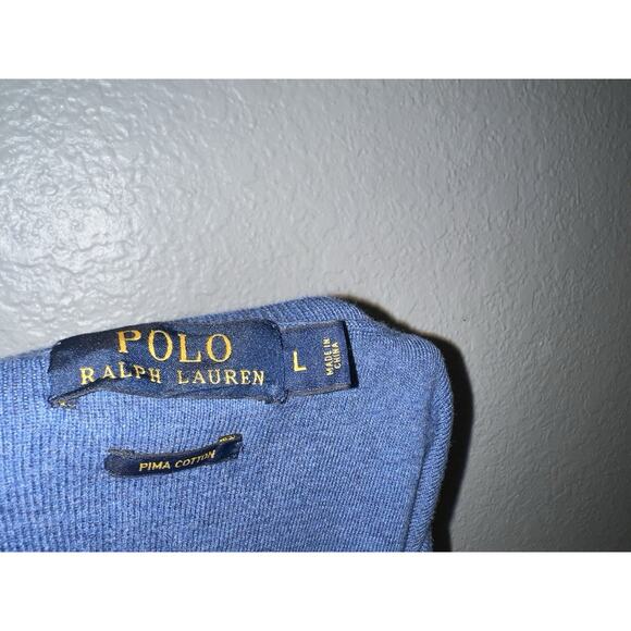 Ralph Lauren Vest Mens L Blue Pony V Neck Casual Sweater Sleeveless - Picture 5 of 5